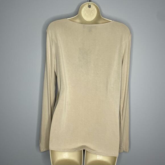 Weekend Max Mara Beige Embroidered Long Sleeve Blouse Lightweight Women’s S - Picture 5 of 9